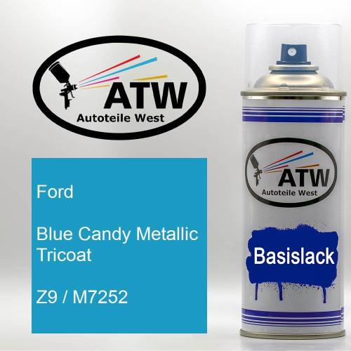 Ford, Blue Candy Metallic Tricoat, Z9 / M7252: 400ml Sprühdose, von ATW Autoteile West.
